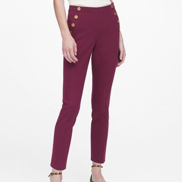 Banana Republic Sloan Skinny Fit Sailor Pants Burgundy Sz